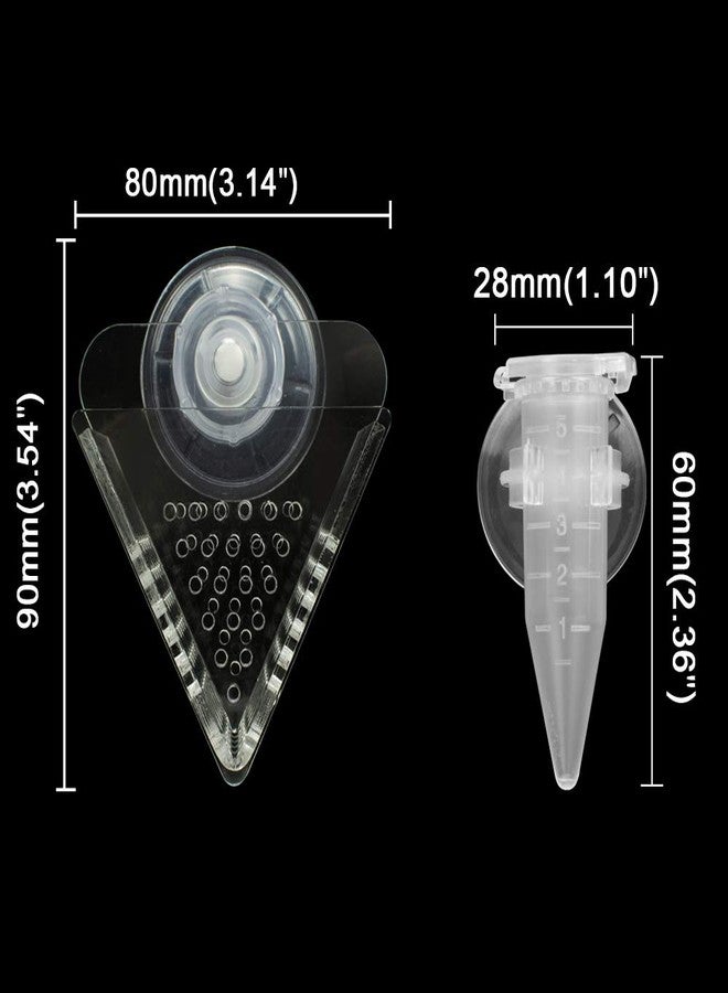 IAFVKAI Aquarium Cone Red Worm Feeder Acrylic V-Shape Automatic Fish Feeder Brine Shrimp Food Feeding Cup with Suction Cup - Image 2